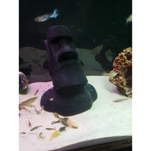 Moai-Statue aus Gummi für Plecostomus-Welse