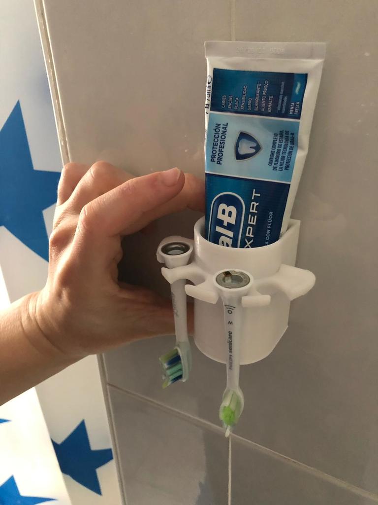 Zahnpasta-Wandhalterung/-halter mit Platz für Philips Sonicare Zahnbürstenköpfe