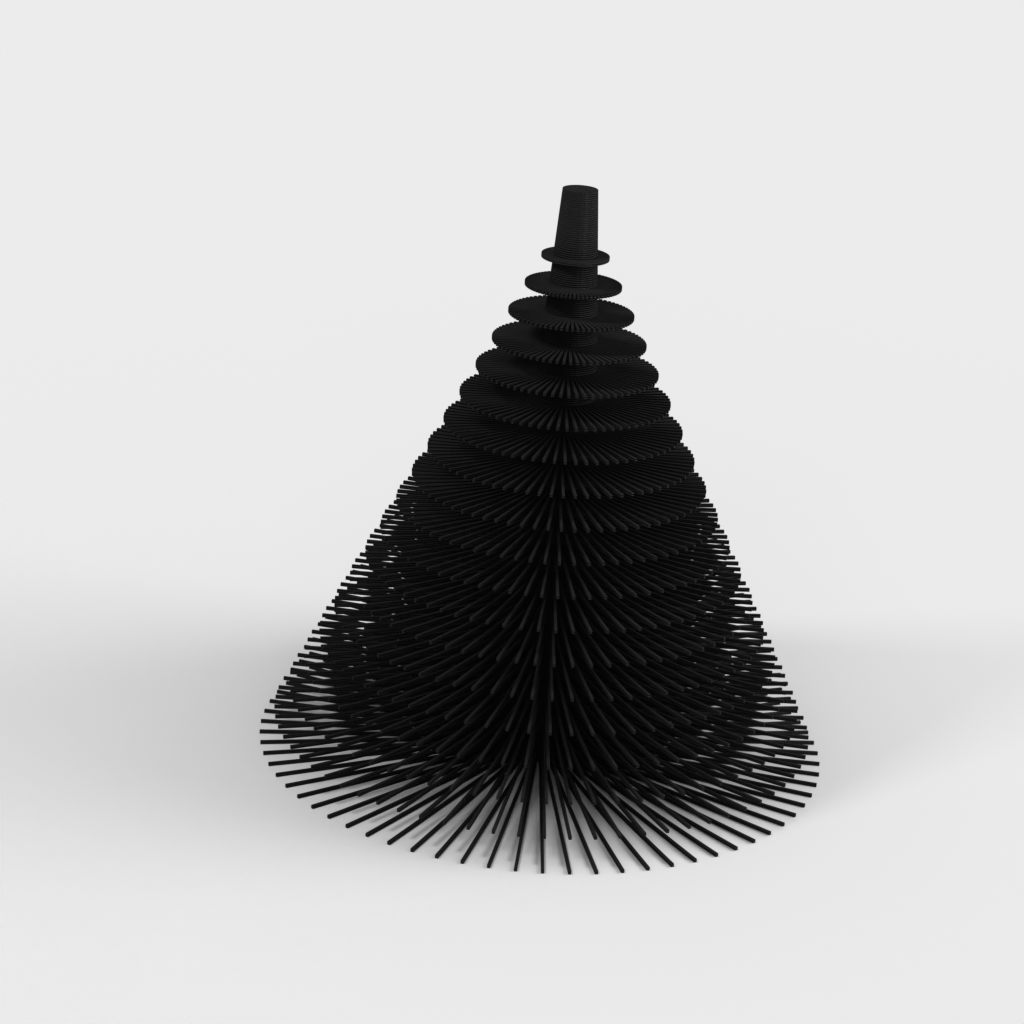 3D-gedruckter Weihnachtsbaum mit Felldetails
