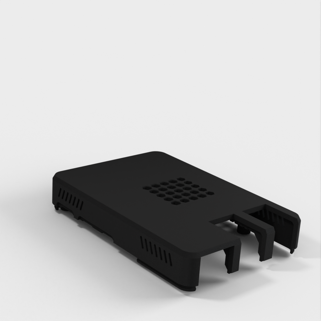 Raspberry Pi 5 Gehäuse mit Lüftungslöchern und neuem USB/LAN-Layout