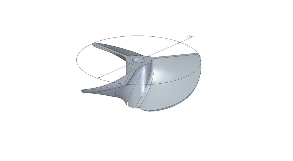 3-Blatt RC-Bootspropeller, 4 mm Bohrung, 40 mm Durchmesser