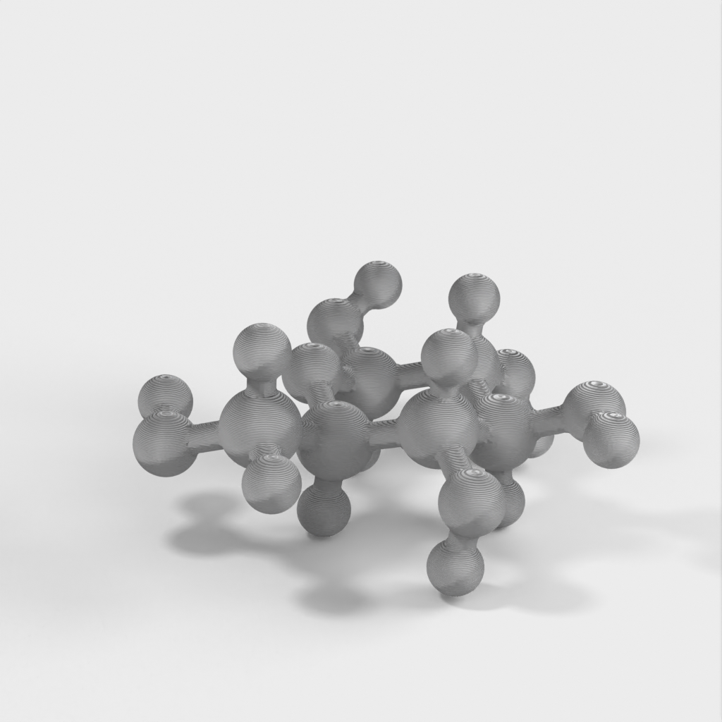 Molekulares Modell von Glukose auf atomarer Ebene