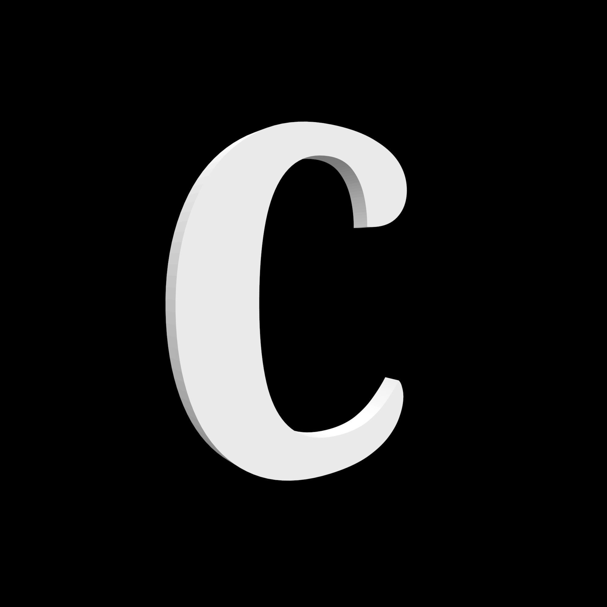Hausbuchstabe C – Noto Serif – 170 mm hoch – 10 mm tief
