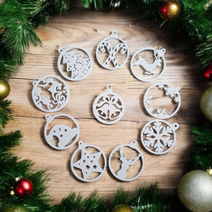 10 Stk. dekorativer Weihnachtsbaumschmuck zum Aufhängen