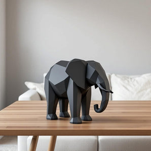 Moderne minimalistische Low-Poly Elefanten-Skulptur