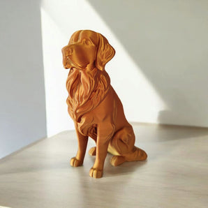 Elegante Golden Retriever Skulptur in Bronze-Optik