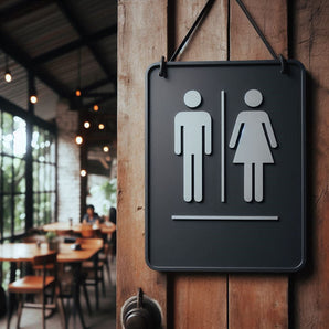 Stilvolles und modernes Toilettentürschild