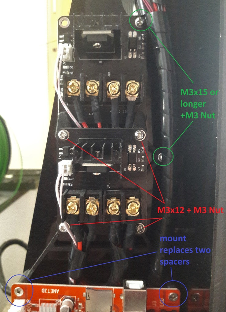 Anet A6 Double Mosfet-Mount (ohne Bohren)