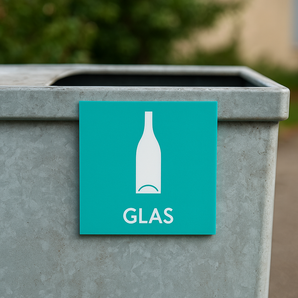 Mülltrennschild – Glas (Kunststoffschild)