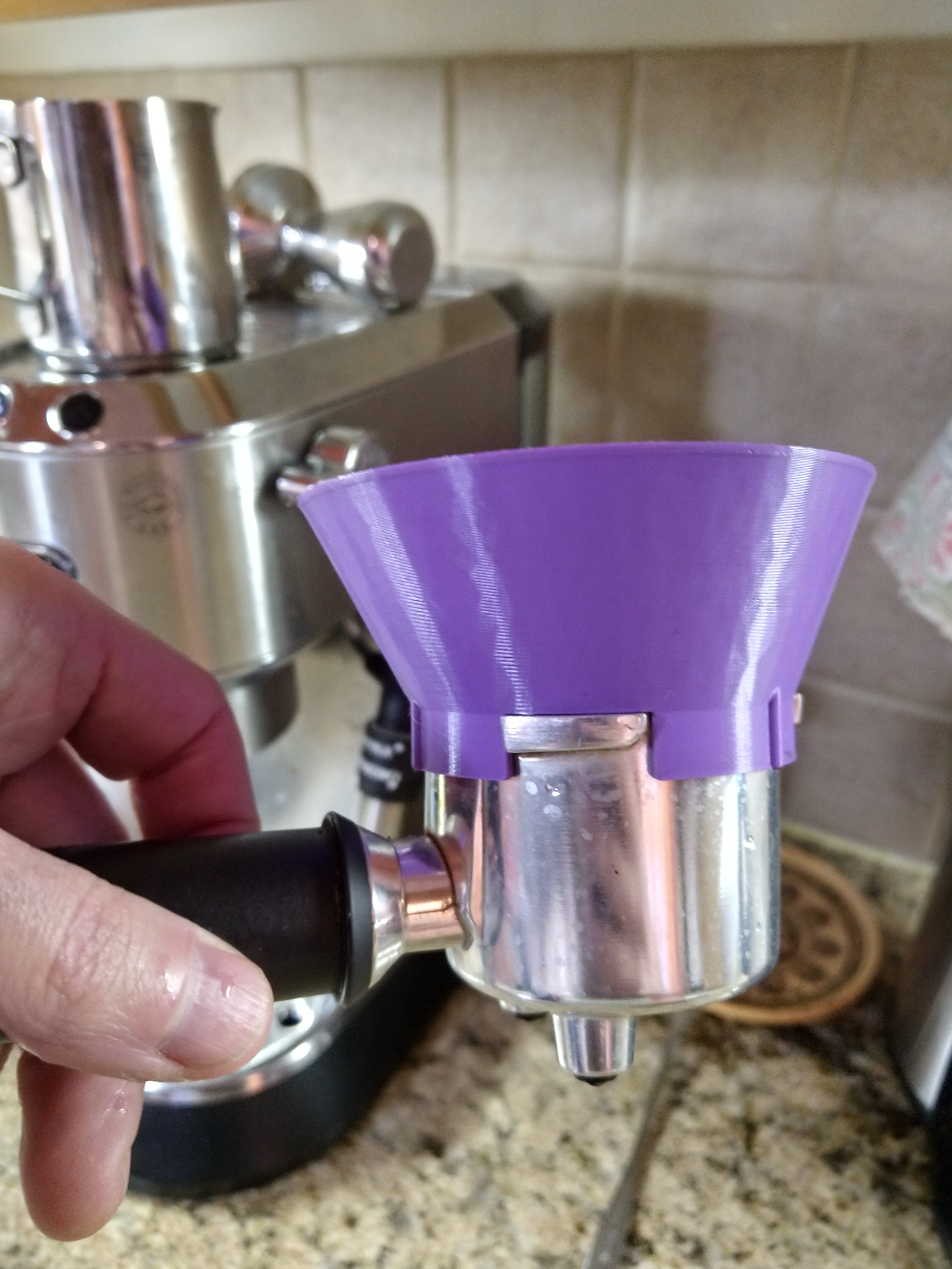 Siebträger für Espressomaschinen, Trichter für Mühle