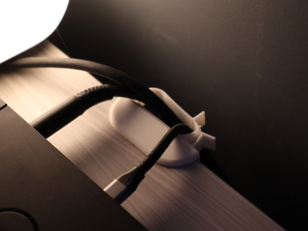Passgenauer Kabelclip für den Schreibtisch