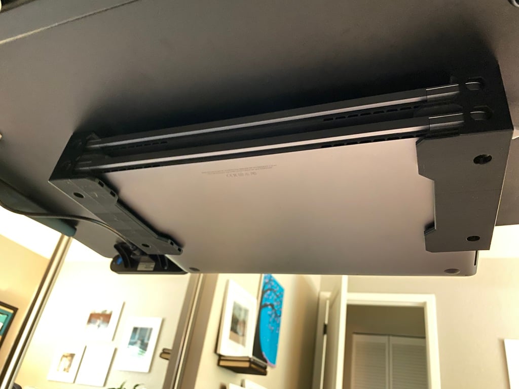 Dobbelt Laptop Under-Skrivebordsholder med Filtafstandsstykker