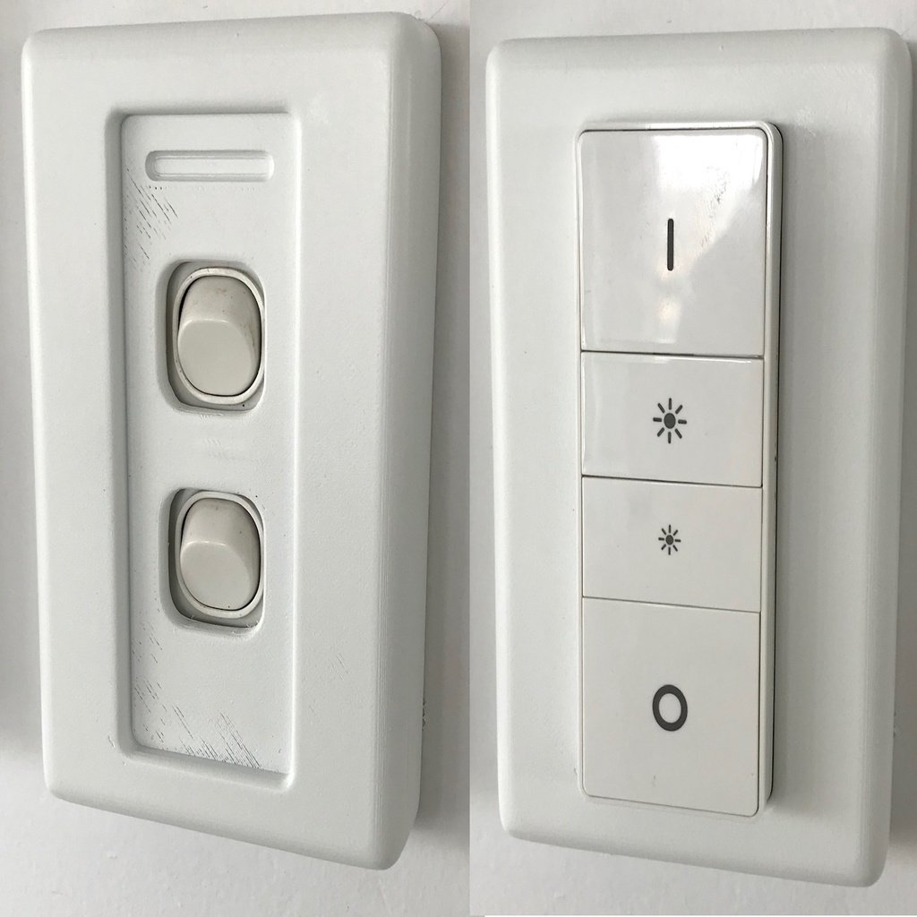 Clipsal 2000 Lichtschalter Philips Hue Dimmerabdeckung