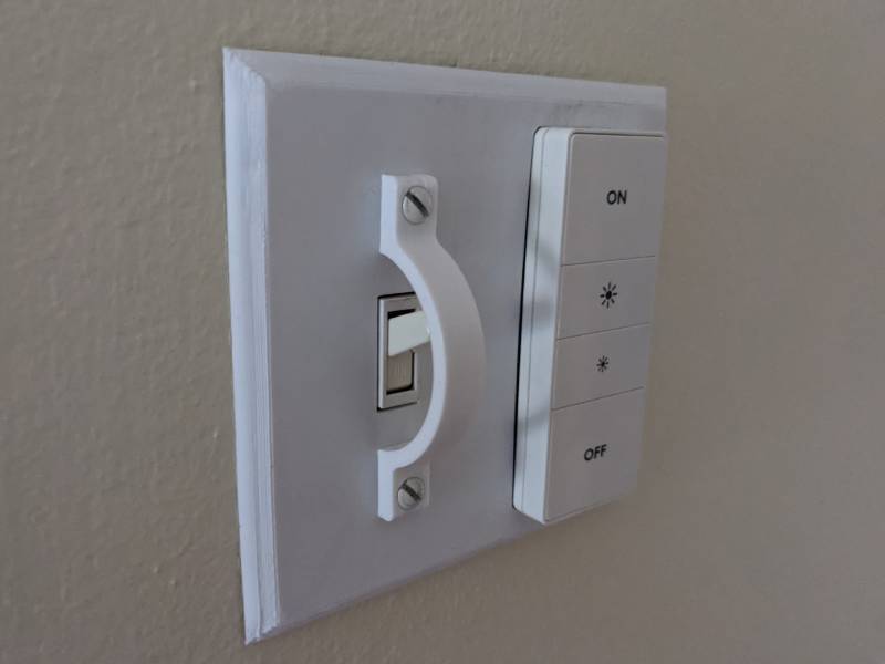 Kleine Lichtschalterplatte + Philips Hue-Fernbedienung