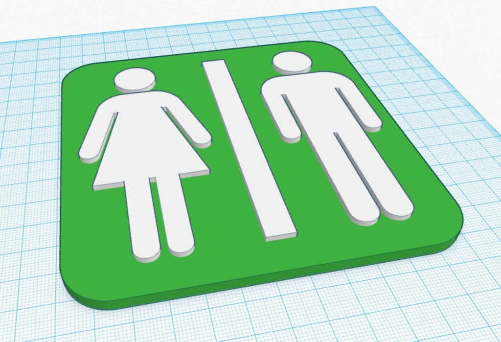 Toilettenschild mit männlichen/weiblichen Figuren
