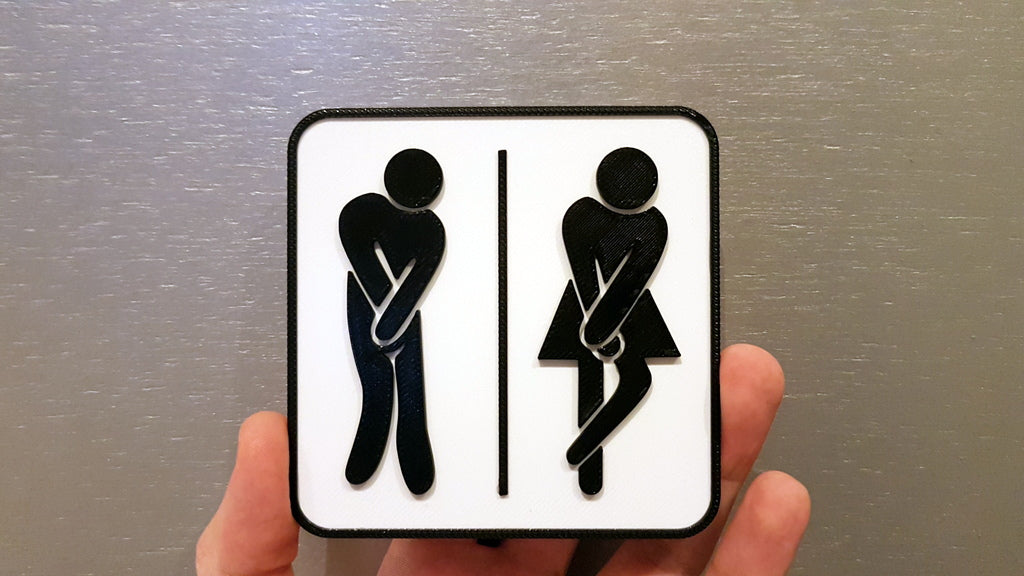 Lustiges Toilettenschild mit Hintergrund