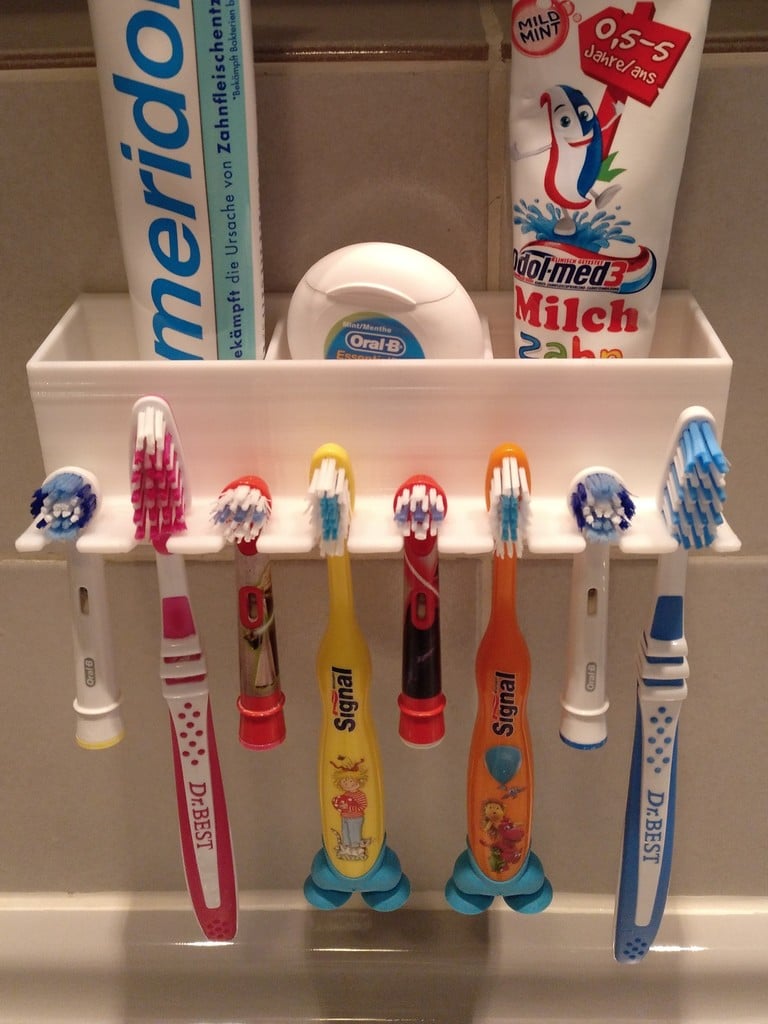 An der Wand montierbarer Badezimmer-Organizer für Zahnbürsten und Zahnpasta