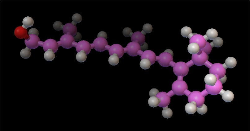 Molekulares Modell von Retinol (Vitamin A) – Atommodell