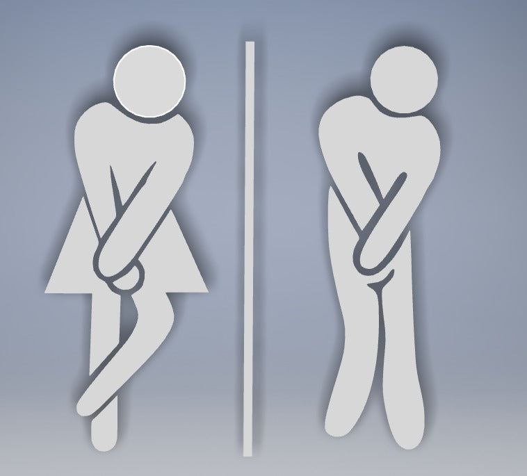 Restaurant-Toilettenschild – separate männliche und weibliche Version