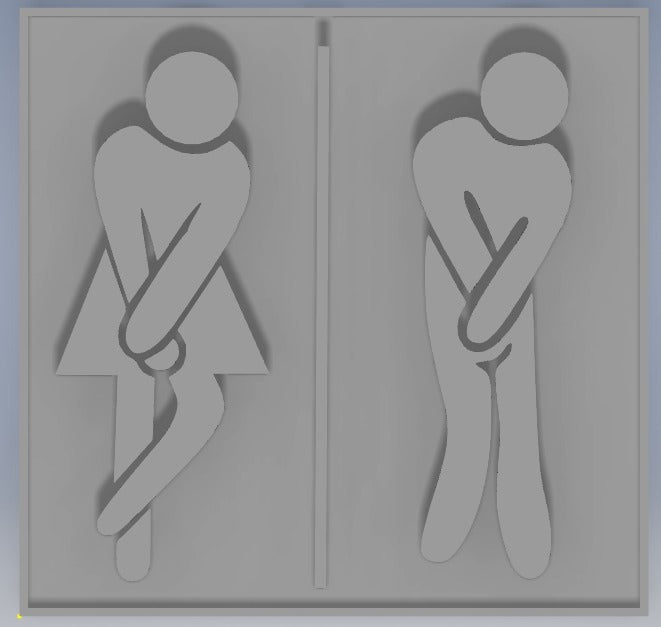 Restaurant-Toilettenschild – separate männliche und weibliche Version