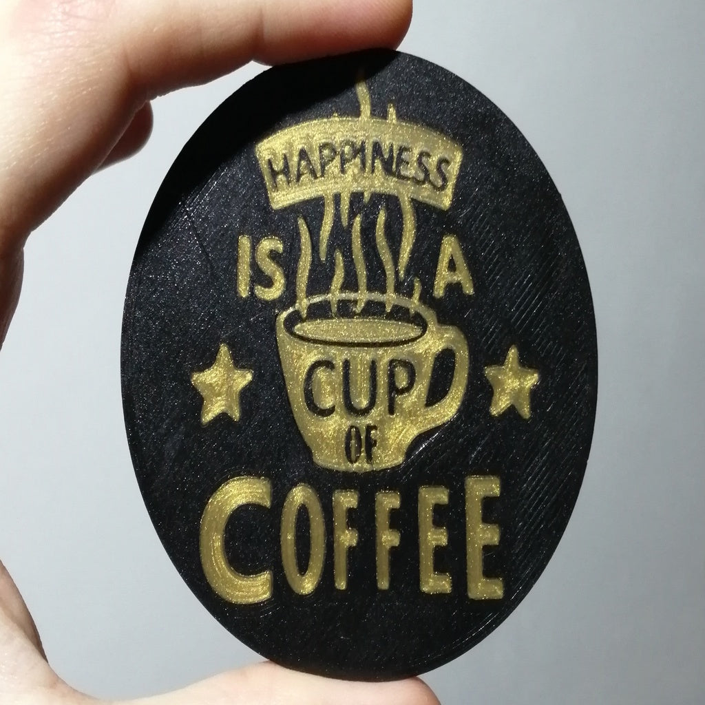 Kaffeetablett mit Multipass-Mehrfarbendruck „Coffee Happiness“