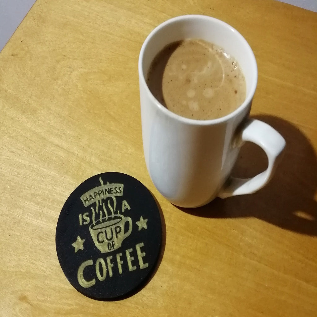 Kaffeetablett mit Multipass-Mehrfarbendruck „Coffee Happiness“