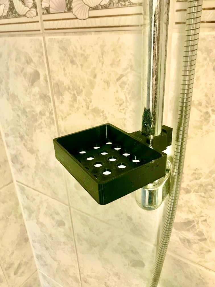 Duschablage für handelsübliche deutsche Duschstangen mit 25mm Durchmesser