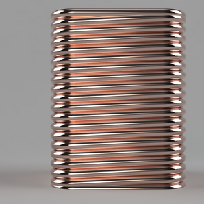 Quadratische Vase mit Spiralstruktur